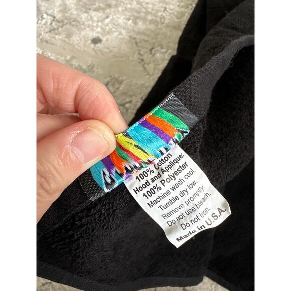 Boogie Baby Black blast off luxury hooded towel made in the USA - Picture 6 of 6